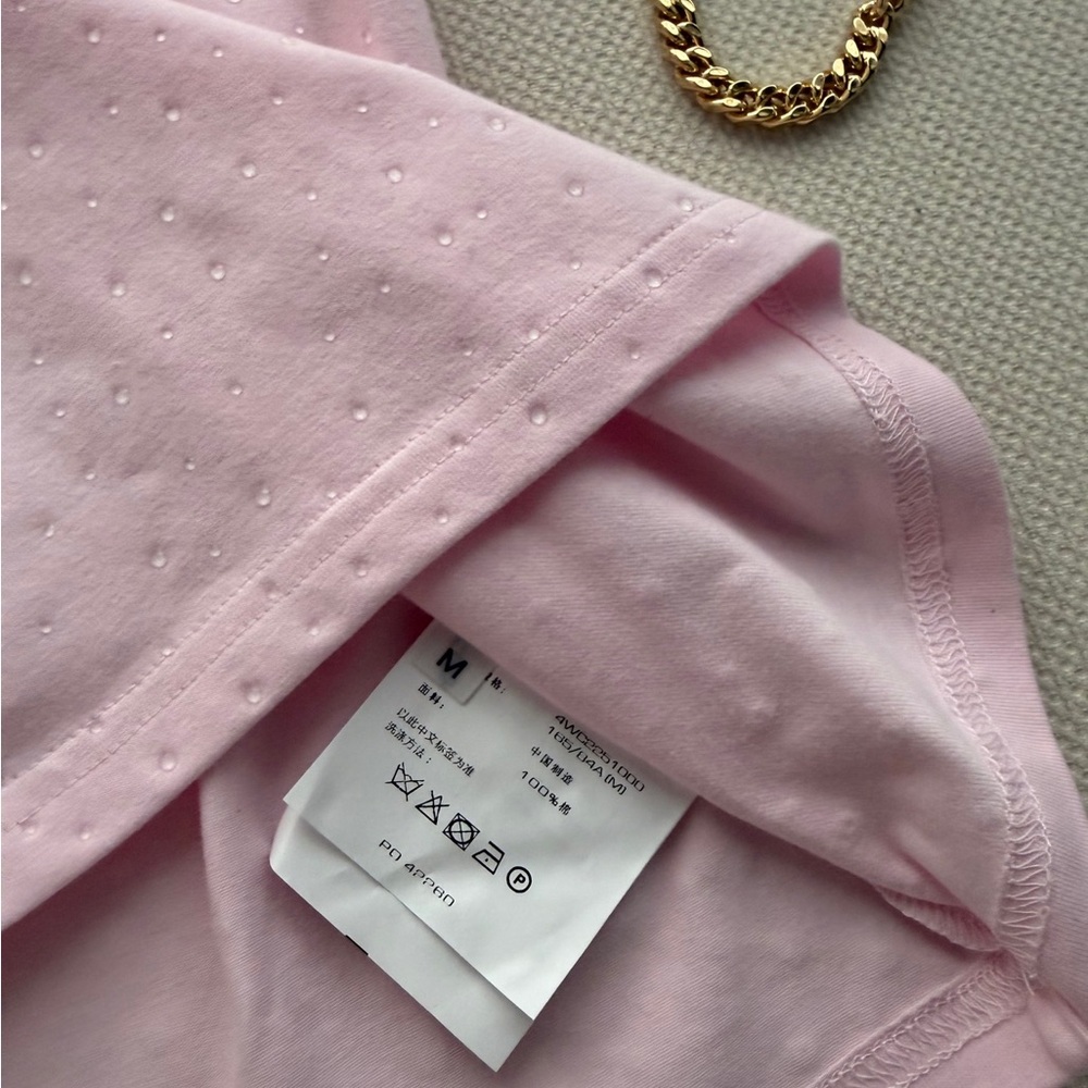 Alexander Wang Pastel Pink Logo Short Sleeve Tee - Picture 5 of 6
